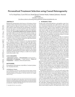 Personalized Treatment Selection using Causal Heterogeneity
