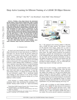 Deep Active Learning for Efficient Training of a LiDAR 3D Object
  Detector