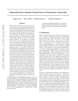 Numerically Recovering the Critical Points of a Deep Linear Autoencoder