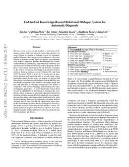 End-to-End Knowledge-Routed Relational Dialogue System for Automatic
  Diagnosis