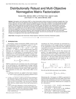 Distributionally Robust and Multi-Objective Nonnegative Matrix
  Factorization