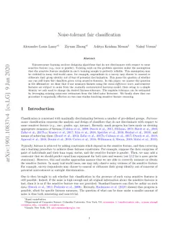 Noise-tolerant fair classification