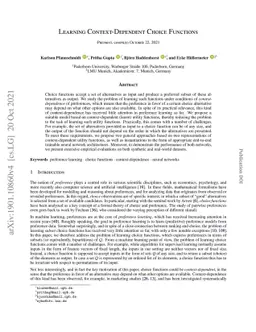Learning Context-Dependent Choice Functions