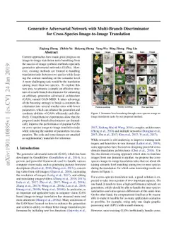 Generative Adversarial Network with Multi-Branch Discriminator for
  Cross-Species Image-to-Image Translation