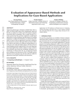 Evaluation of Appearance-Based Methods and Implications for Gaze-Based
  Applications