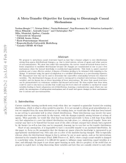 A Meta-Transfer Objective for Learning to Disentangle Causal Mechanisms