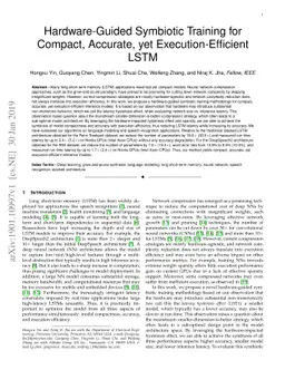 Hardware-Guided Symbiotic Training for Compact, Accurate, yet
  Execution-Efficient LSTM