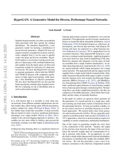 HyperGAN: A Generative Model for Diverse, Performant Neural Networks