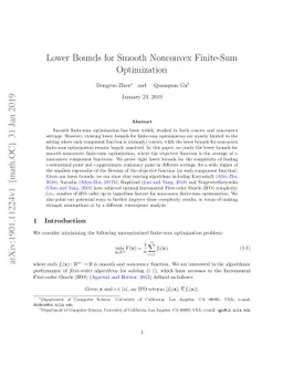 Lower Bounds for Smooth Nonconvex Finite-Sum Optimization