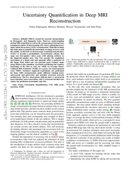 Uncertainty Quantification in Deep MRI Reconstruction
