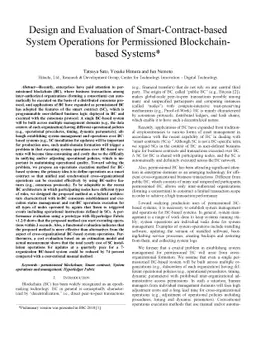 Design and Evaluation of Smart-Contract-based System Operations for
  Permissioned Blockchain-based Systems