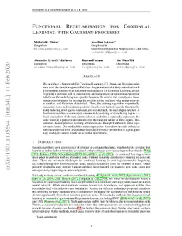 Functional Regularisation for Continual Learning with Gaussian Processes
