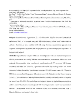 Cross-modality (CT-MRI) prior augmented deep learning for robust lung
  tumor segmentation from small MR datasets