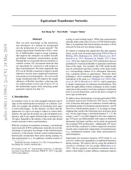 Equivariant Transformer Networks