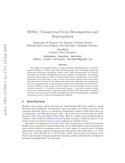 MONet: Unsupervised Scene Decomposition and Representation