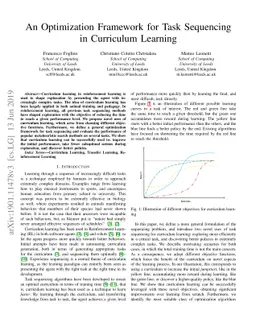 An Optimization Framework for Task Sequencing in Curriculum Learning