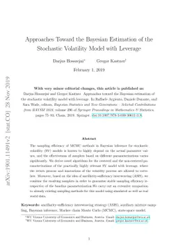 Approaches Toward the Bayesian Estimation of the Stochastic Volatility
  Model with Leverage
