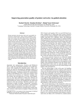 Improving generation quality of pointer networks via guided attention