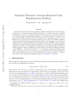 Stochastic Recursive Variance-Reduced Cubic Regularization Methods