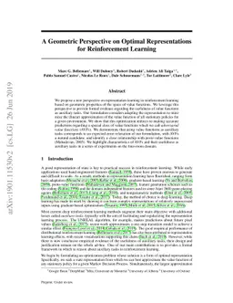 A Geometric Perspective on Optimal Representations for Reinforcement
  Learning