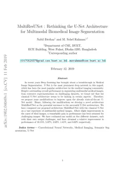 MultiResUNet : Rethinking the U-Net Architecture for Multimodal
  Biomedical Image Segmentation