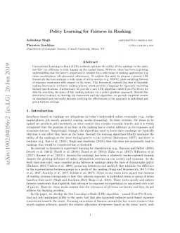 Policy Learning for Fairness in Ranking