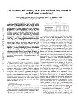 Psi-Net: Shape and boundary aware joint multi-task deep network for
  medical image segmentation