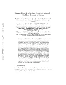 Synthesizing New Retinal Symptom Images by Multiple Generative Models