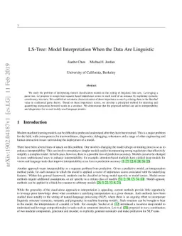 LS-Tree: Model Interpretation When the Data Are Linguistic