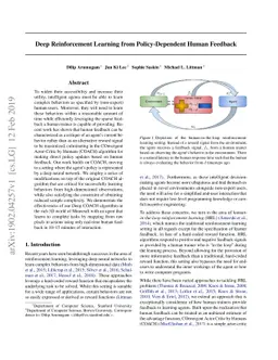 Deep Reinforcement Learning from Policy-Dependent Human Feedback