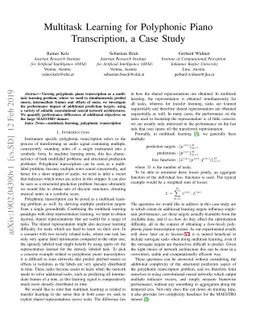 Multitask Learning for Polyphonic Piano Transcription, a Case Study