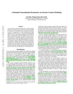 A Domain Generalization Perspective on Listwise Context Modeling