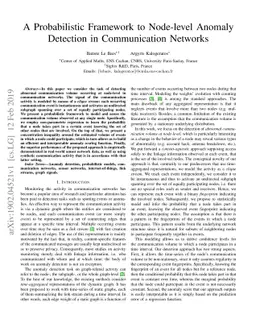 A Probabilistic Framework to Node-level Anomaly Detection in
  Communication Networks