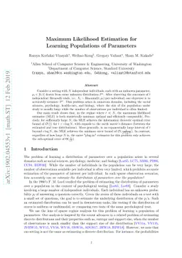 Maximum Likelihood Estimation for Learning Populations of Parameters