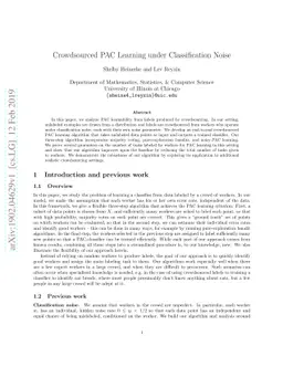 Crowdsourced PAC Learning under Classification Noise