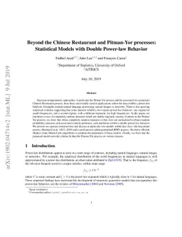 Beyond the Chinese Restaurant and Pitman-Yor processes: Statistical
  Models with Double Power-law Behavior
