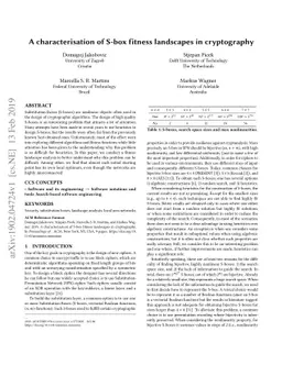 A characterisation of S-box fitness landscapes in cryptography