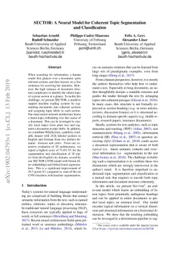 SECTOR: A Neural Model for Coherent Topic Segmentation and
  Classification