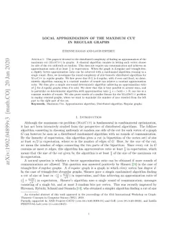 Local approximation of the Maximum Cut in regular graphs