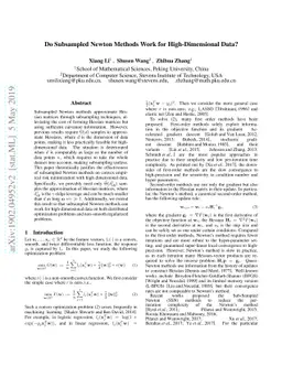 Do Subsampled Newton Methods Work for High-Dimensional Data?