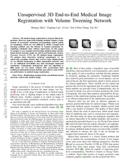 Unsupervised 3D End-to-End Medical Image Registration with Volume
  Tweening Network