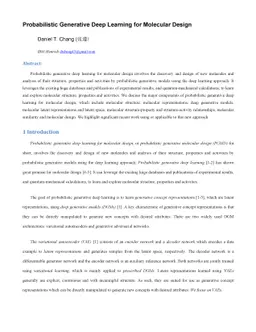 Probabilistic Generative Deep Learning for Molecular Design