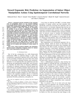 Toward Ergonomic Risk Prediction via Segmentation of Indoor Object
  Manipulation Actions Using Spatiotemporal Convolutional Networks