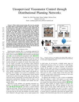 Unsupervised Visuomotor Control through Distributional Planning Networks