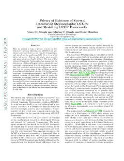 Privacy of Existence of Secrets: Introducing Steganographic DCOPs and
  Revisiting DCOP Frameworks