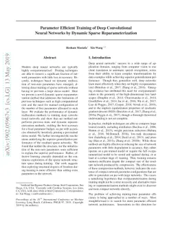 Parameter Efficient Training of Deep Convolutional Neural Networks by
  Dynamic Sparse Reparameterization