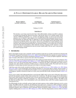 A Fully Differentiable Beam Search Decoder