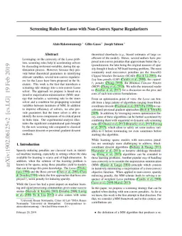 Screening Rules for Lasso with Non-Convex Sparse Regularizers