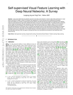 Self-supervised Visual Feature Learning with Deep Neural Networks: A
  Survey