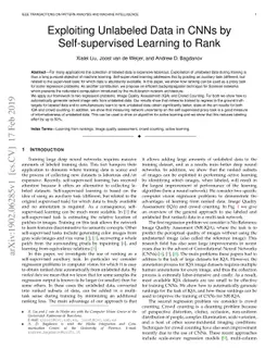 Exploiting Unlabeled Data in CNNs by Self-supervised Learning to Rank